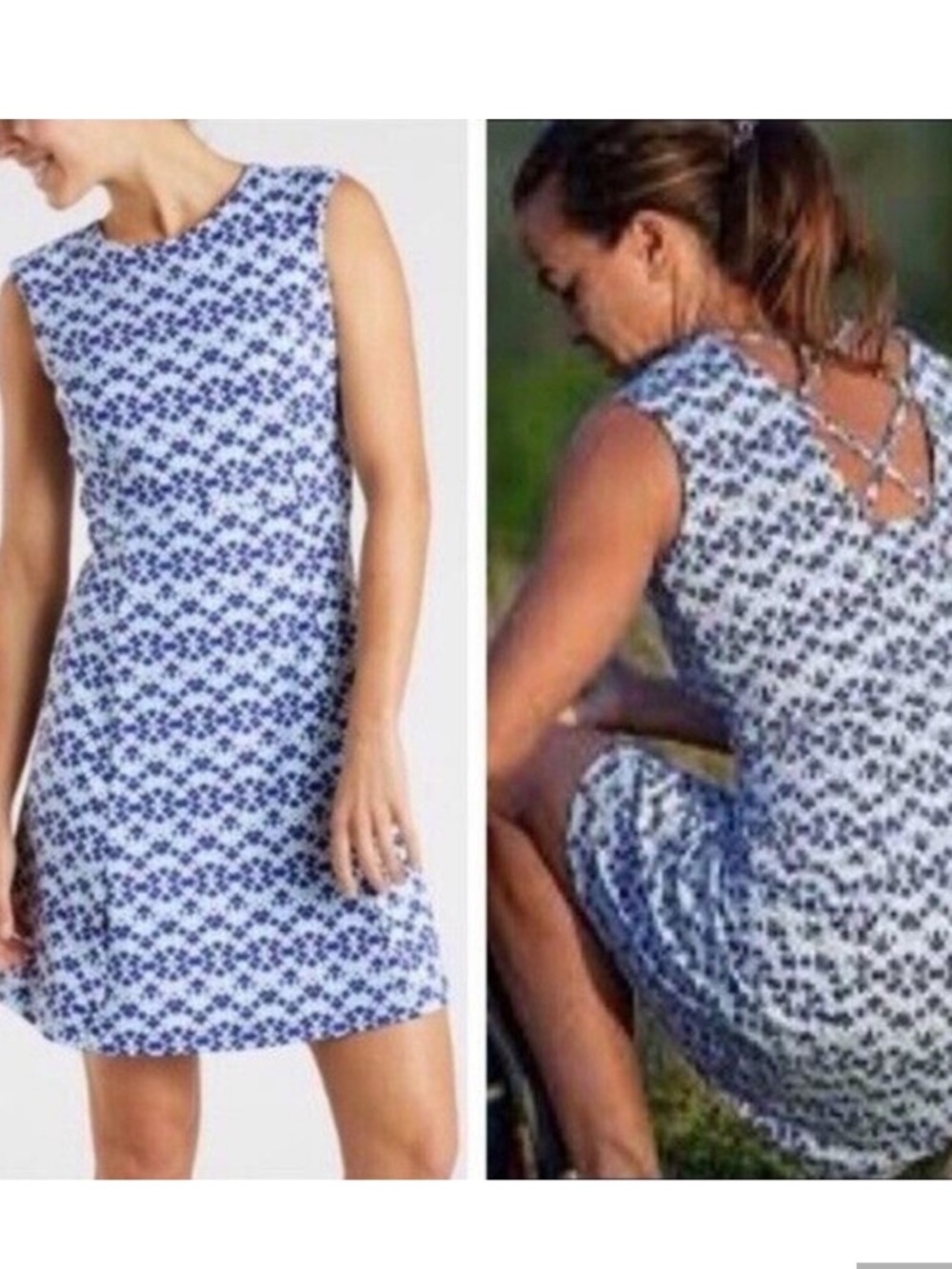 Title Nine Diamalete Dress Small Strappy Back Athletic Medallion Print